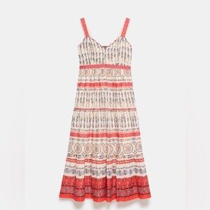 Great Condition Red and White Floral Pattern Boho Maxi Dress Women’s Medium Sz 8